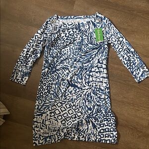 Lilly Pulitzer Navy and White Long Sleeve Dress